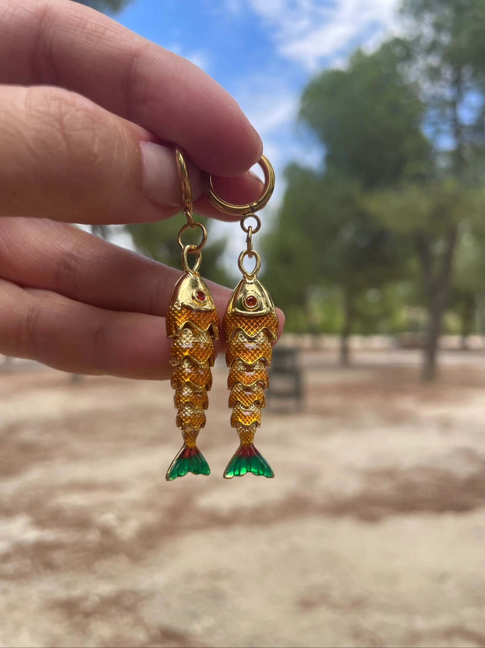 Handgemaakte Roestvrije Stalen Visoorbellen | Trendy Oceaan Sieraden – photo 2